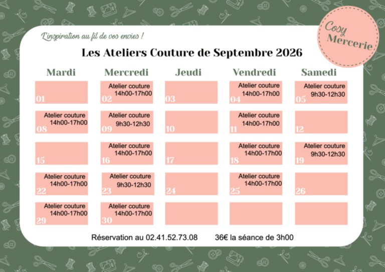 Ateliers septembre 2026
